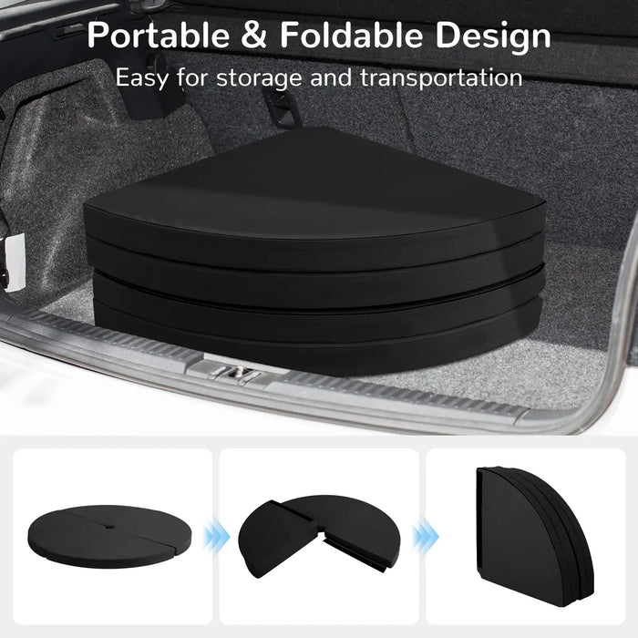 Folding Pole Dance Mat – Black | 59" Diameter Crash Mat with High-Density Foam COSTWAY - Little and Giant Explorers Costway