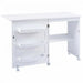 Folding Sewing and Craft Table – White | Space-Saving - Bins, Shelf and Wheels COSTWAY - Little and Giant Explorers Costway
