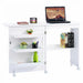 Folding Sewing and Craft Table – White | Space-Saving - Bins, Shelf and Wheels COSTWAY - Little and Giant Explorers Costway