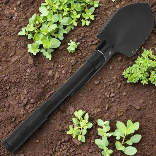 Folding Shovel in Black and Carbon Steel - Little and Giant Explorers vidaXL