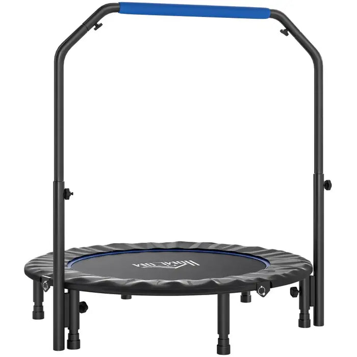 Folding Trampoline – Blue 114cm Diameter | Adjustable Handlebar - Foldable Rebounder HOMCOM - Little and Giant Explorers HOMCOM