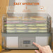 Food dehydrator with digital display and timer on a wooden surface