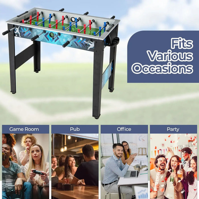 Foosball Table – Black | Adjustable Height - Non-Slip Handles COSTWAY - Little and Giant Explorers Costway