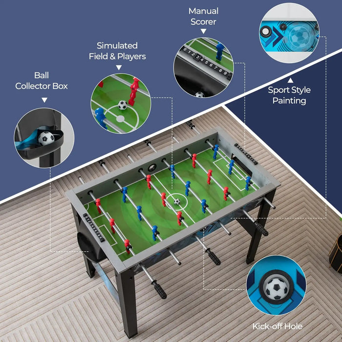 Foosball Table – Black | Adjustable Height - Non-Slip Handles COSTWAY - Little and Giant Explorers Costway