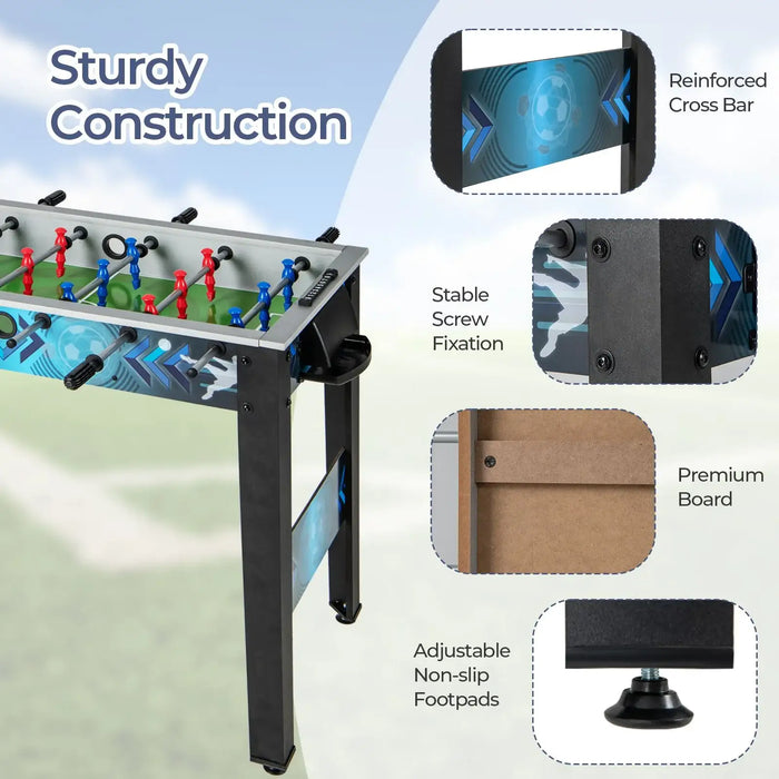 Foosball Table – Black | Adjustable Height - Non-Slip Handles COSTWAY - Little and Giant Explorers Costway