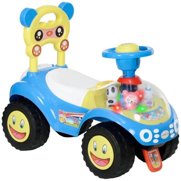 Foot to Floor Toddler Ride-On Toy with Music, Light and Horn in Blue - Little and Giant Explorers AIYAPLAY