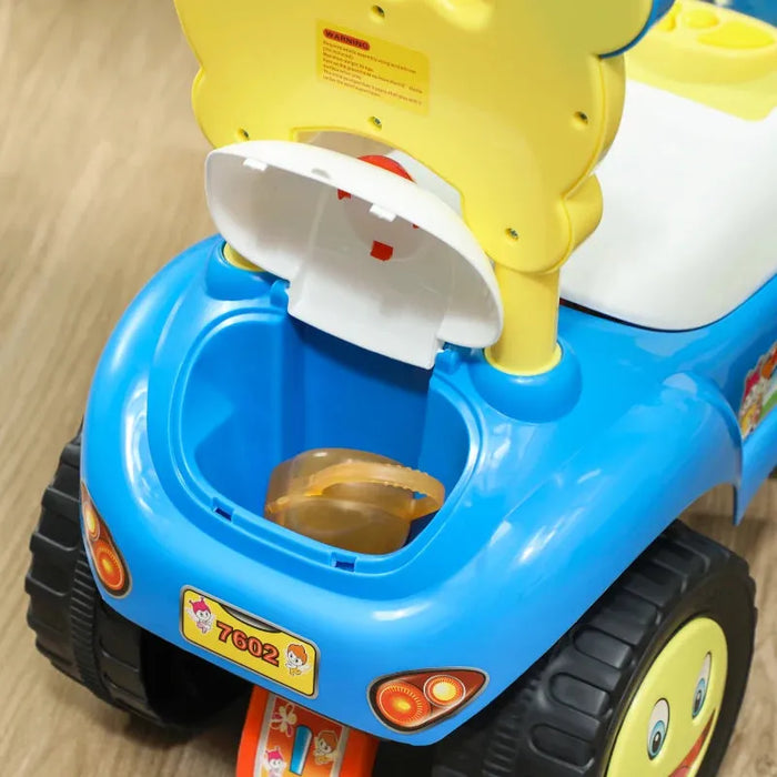 Foot to Floor Toddler Ride-On Toy with Music, Light and Horn in Blue - Little and Giant Explorers AIYAPLAY