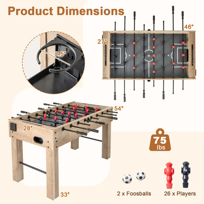 Football Game Table – Full-Size Foosball Table with Ergonomic Handles and Adjustable Levellers | COSTWAY - Little and Giant Explorers Costway
