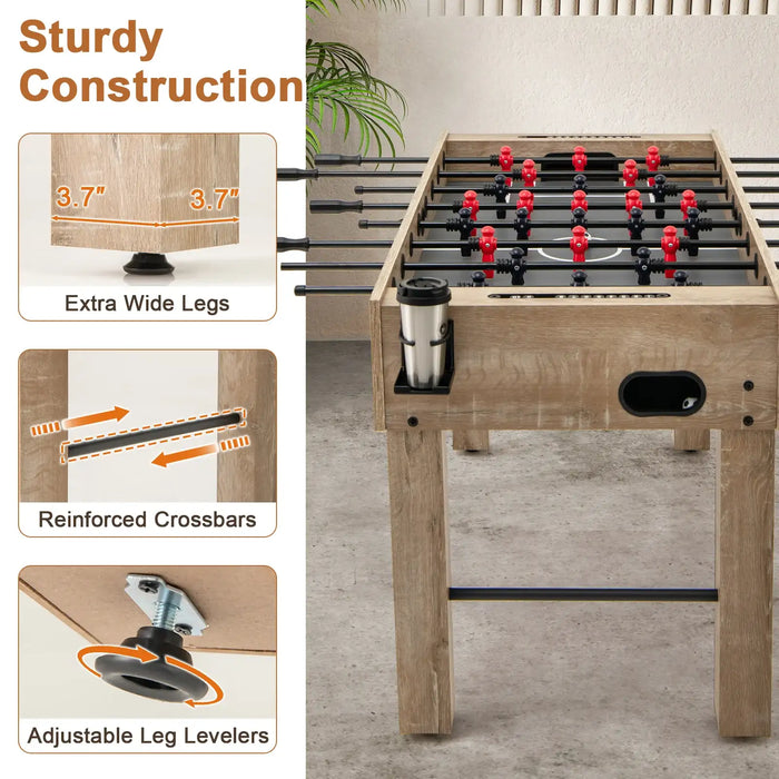 Football Game Table – Full-Size Foosball Table with Ergonomic Handles and Adjustable Levellers | COSTWAY - Little and Giant Explorers Costway