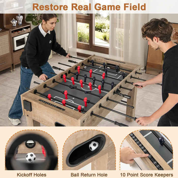 Football Game Table – Full-Size Foosball Table with Ergonomic Handles and Adjustable Levellers | COSTWAY - Little and Giant Explorers Costway