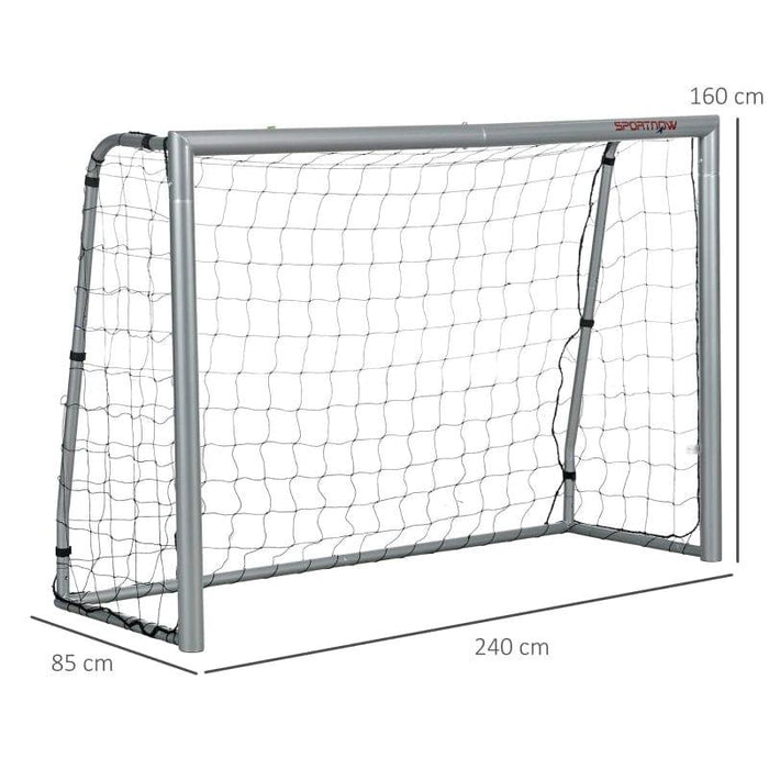 Football Goal and Net in Grey (160 x 240 x 85cm) - Little and Giant Explorers SPORTNOW