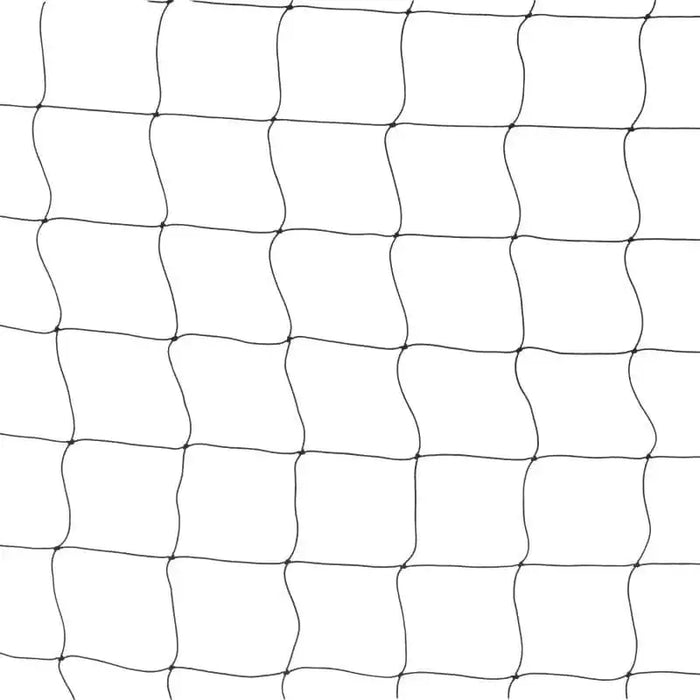 Close-up of durable weather-resistant football goal net with square mesh pattern.