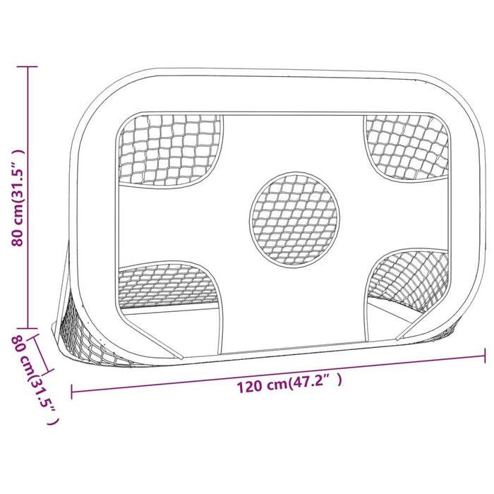 Football Goal Net with Target (120 x 80 x 80cm) - Little and Giant Explorers vidaXL