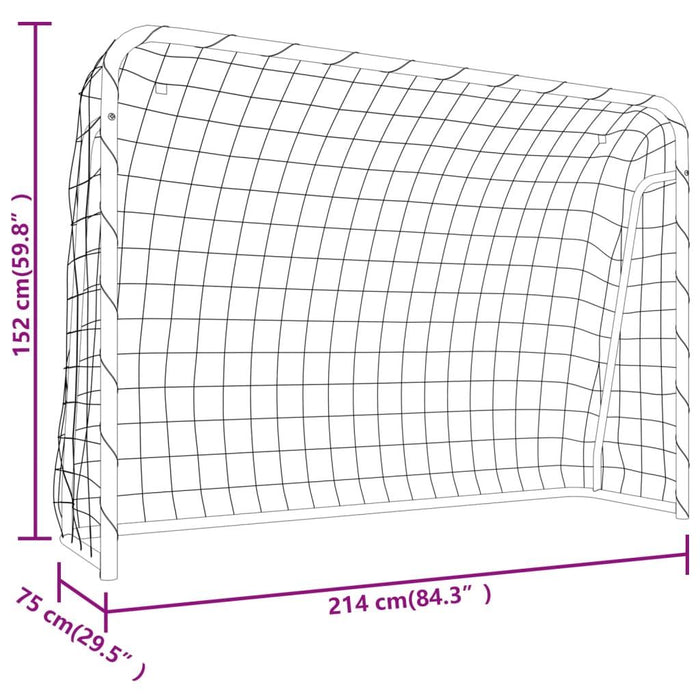 Football Goal with Net in White (214 x 75 x 152cm) - Little and Giant Explorers vidaXL