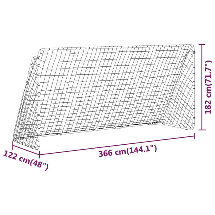 Football Goal with Net in White (366 x 122 x 182cm) - Little and Giant Explorers vidaXL