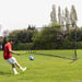 Football Rebounder – 375x185cm Large Kickback Net | Double-Sided PE Netting COSTWAY - Little and Giant Explorers Costway