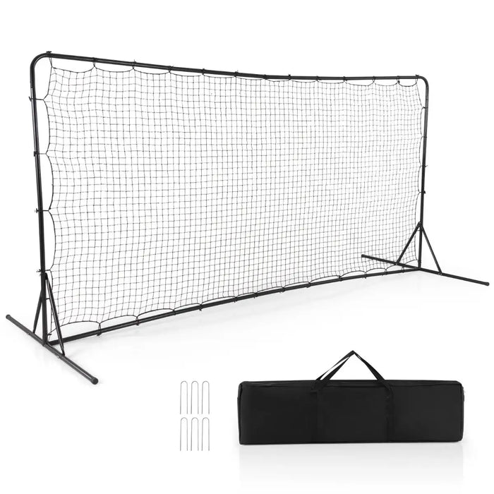 Football Rebounder – 375x185cm Large Kickback Net | Double-Sided PE Netting COSTWAY - Little and Giant Explorers Costway