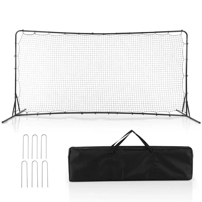 Football Rebounder – 375x185cm Large Kickback Net | Double-Sided PE Netting COSTWAY - Little and Giant Explorers Costway