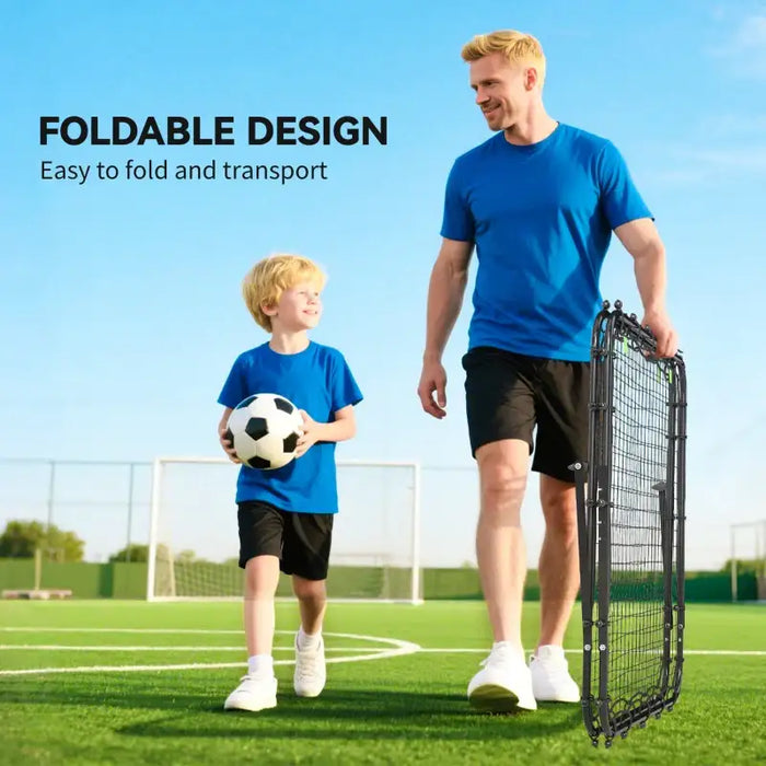 Football Rebounder Net – 100x90cm Adjustable Training Frame | All-Weather Mesh HOMCOM - Little and Giant Explorers HOMCOM