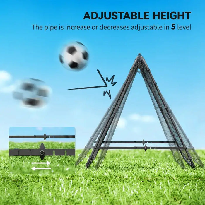 Football Rebounder Net – 100x90cm Adjustable Training Frame | All-Weather Mesh HOMCOM - Little and Giant Explorers HOMCOM