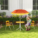 Four-Piece Kids Garden Set with Lion Umbrella | Table, Chairs and Parasol OUTSUNNY - Little and Giant Explorers Outsunny