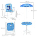 Four-Piece Kids Garden Set with Shark Umbrella | Table, Chairs and Parasol OUTSUNNY - Little and Giant Explorers Outsunny