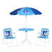 Four-Piece Kids Garden Set with Shark Umbrella | Table, Chairs and Parasol OUTSUNNY - Little and Giant Explorers Outsunny