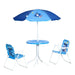 Four-Piece Kids Garden Set with Shark Umbrella | Table, Chairs and Parasol OUTSUNNY - Little and Giant Explorers Outsunny