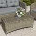 Four-Piece Rattan Sofa Set with Glass Top Table in Light Grey - Little and Giant Explorers Outsunny