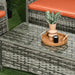 Four-Piece Rattan Sofa Set with Glass Top Table in Orange - Little and Giant Explorers Outsunny