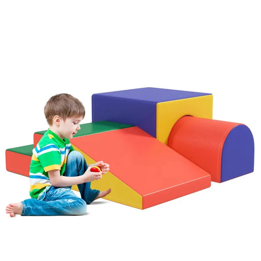 Four-Piece Soft Play Set in Red - Little and Giant Explorers HOMCOM