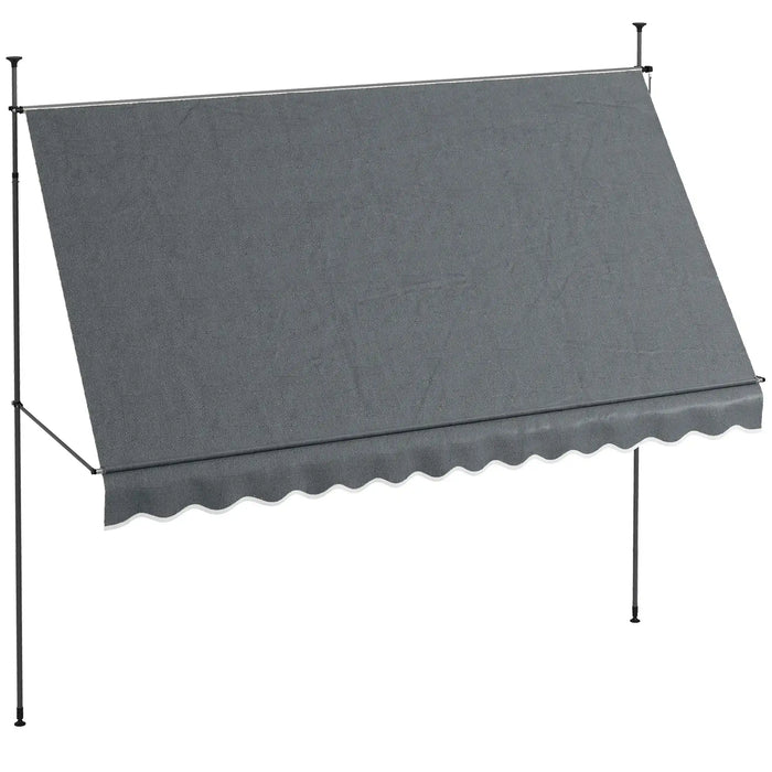 Manual Retractable Awning in Grey (3.5 x 1.2m) - Little and Giant Explorers Outsunny