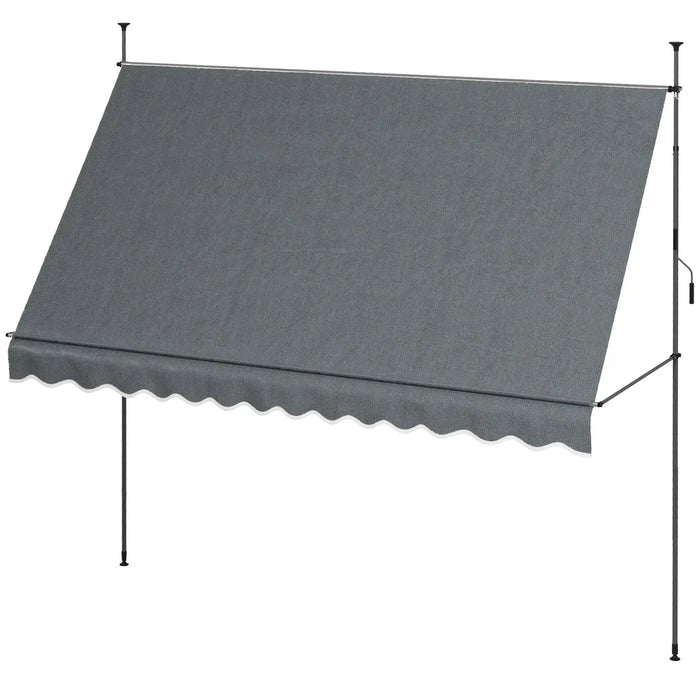 Manual Retractable Awning in Grey (3.5 x 1.2m) - Little and Giant Explorers Outsunny
