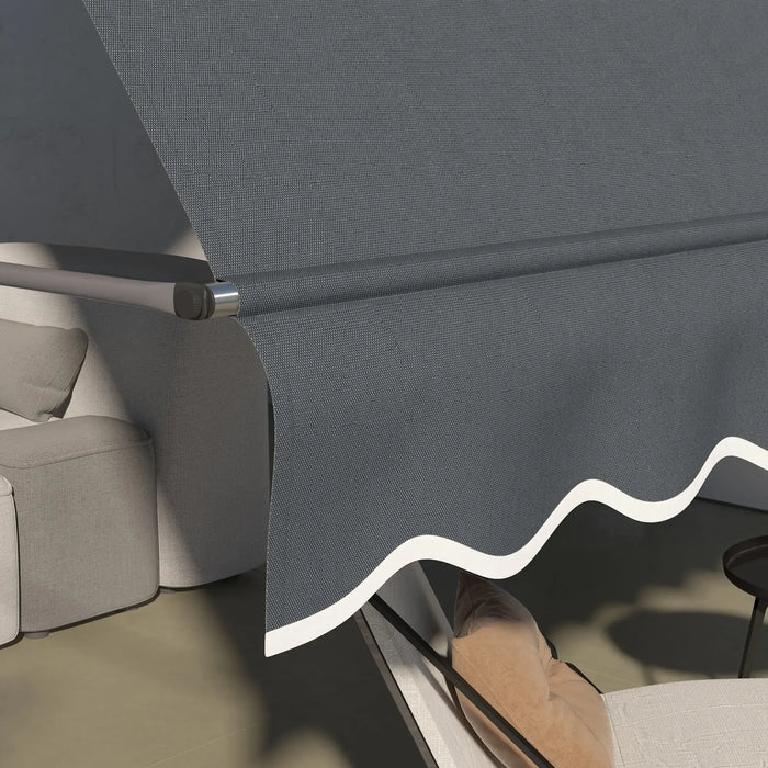 Manual Retractable Awning in Grey (3.5 x 1.2m) - Little and Giant Explorers Outsunny