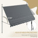 Manual Retractable Awning in Grey (3.5 x 1.2m) - Little and Giant Explorers Outsunny