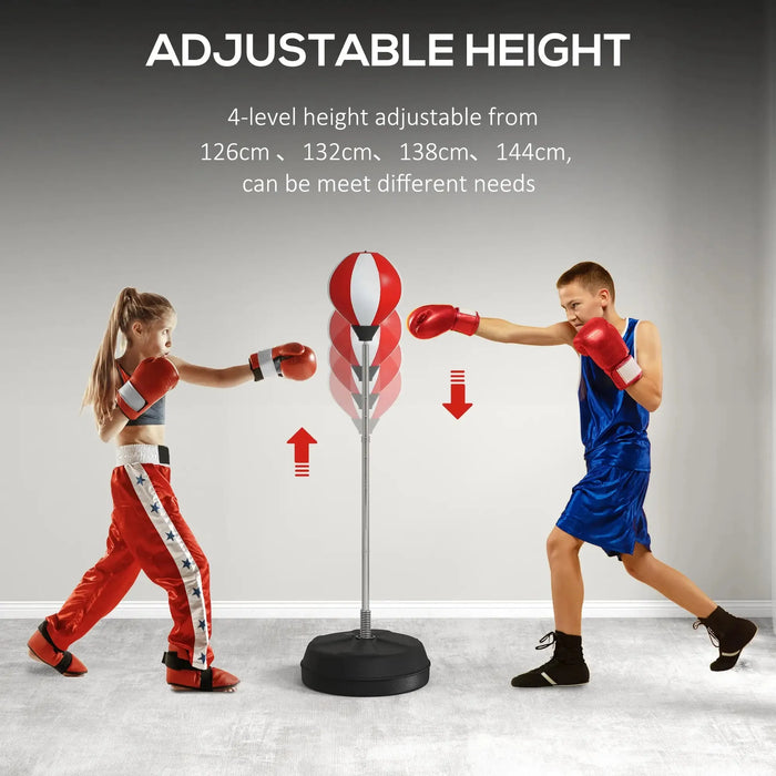 Free Standing Boxing Set for Kids | 126 - 144cm - Little and Giant Explorers HOMCOM