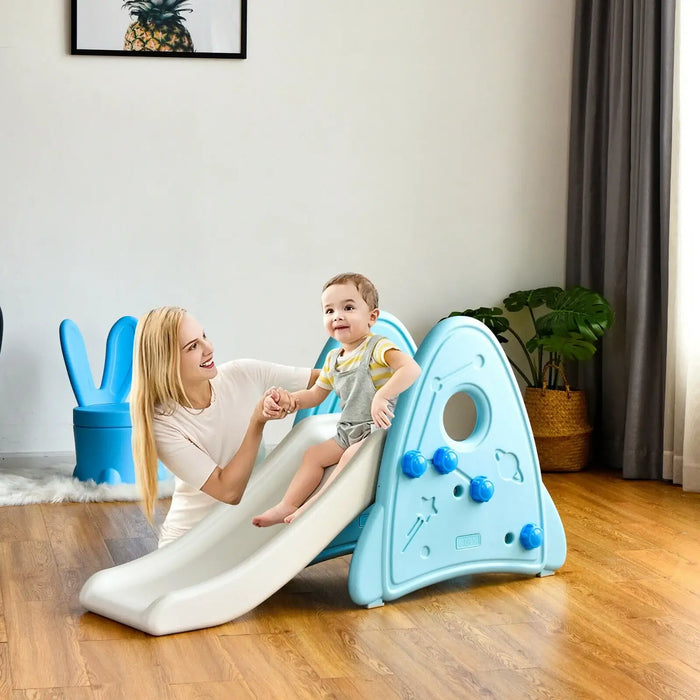 Freestanding Baby Slide Blue | Anti-Skid Design with Triangular Structure - Little and Giant Explorers Costway