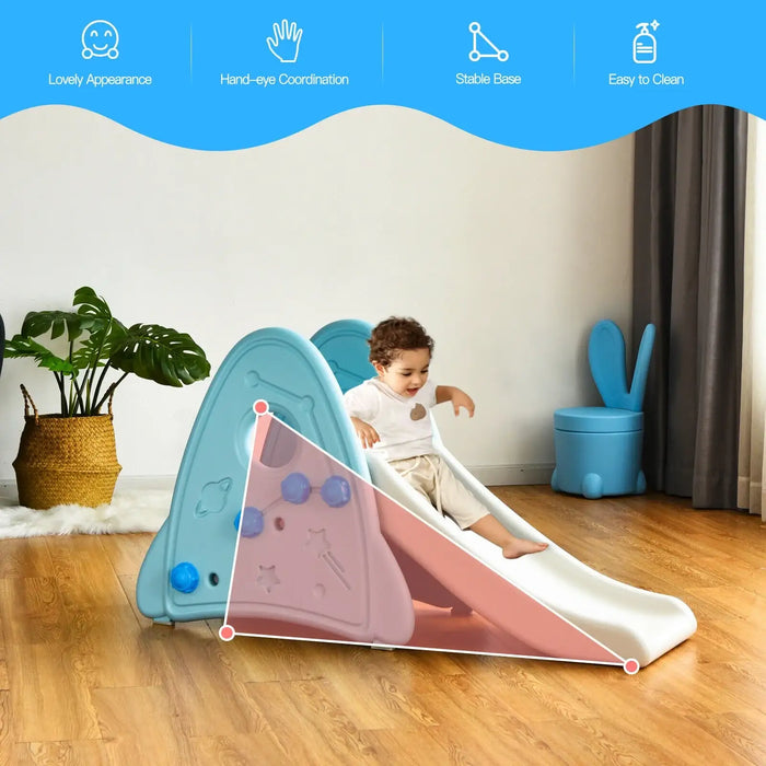 Freestanding Baby Slide Blue | Anti-Skid Design with Triangular Structure - Little and Giant Explorers Costway