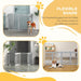 Freestanding Foldable Wooden Pet Gate with Support Feet in Grey - Little and Giant Explorers PawHut