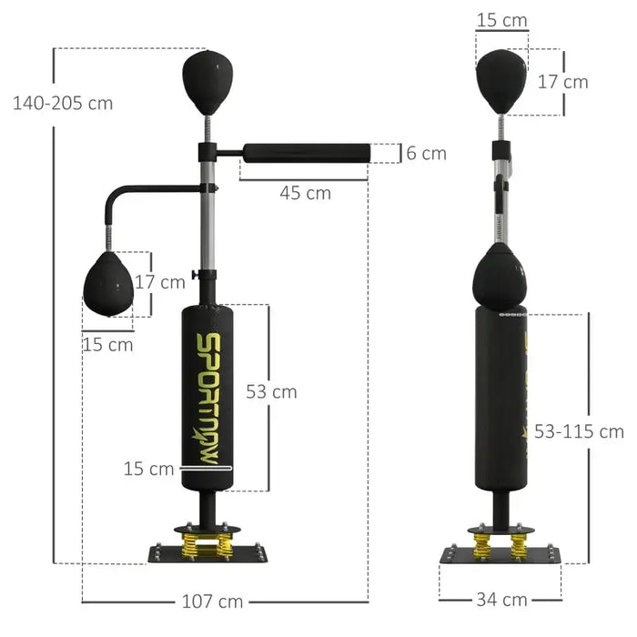 Freestanding Punching Bag with Reflex Bar | Adjustable Height 140–205cm SPORTNOW - Little and Giant Explorers SPORTNOW