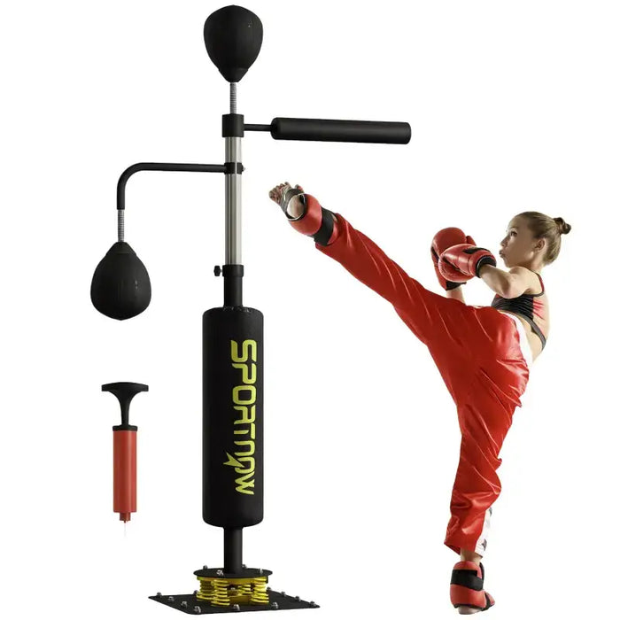 Freestanding Punching Bag with Reflex Bar | Adjustable Height 140–205cm SPORTNOW - Little and Giant Explorers SPORTNOW