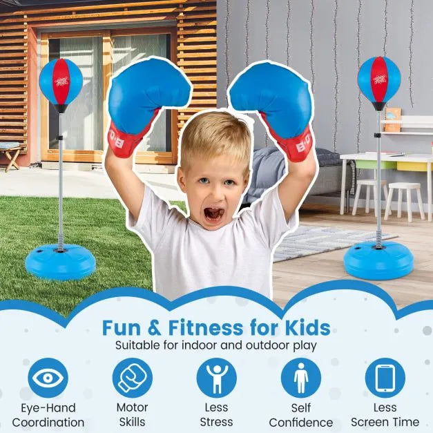 Freestanding Punching Ball – 120–154cm | Adjustable Height - Boxing Reflex Trainer COSTWAY - Little and Giant Explorers Costway