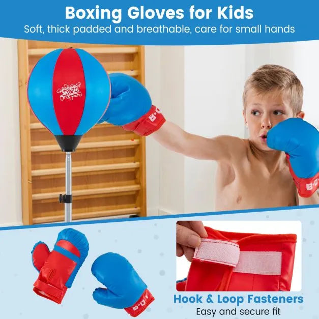 Freestanding Punching Ball – 120–154cm | Adjustable Height - Boxing Reflex Trainer COSTWAY - Little and Giant Explorers Costway