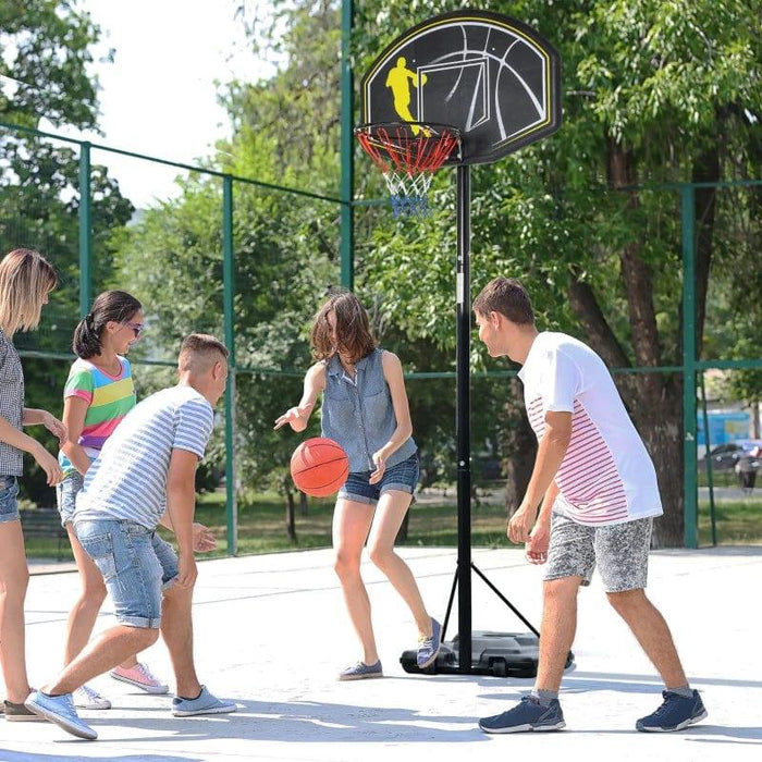 Fully Adjustable Free Standing Portable Basketball Stand with Wheels - 190cm - 305cm - Little and Giant Explorers HOMCOM