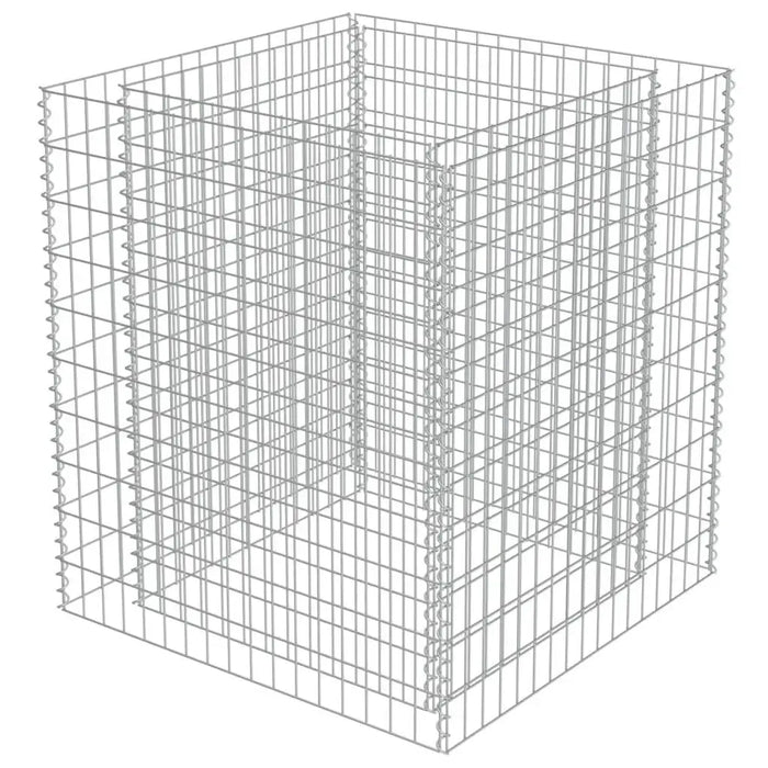 Galvanised steel gabion raised bed with weather-resistant mesh grid