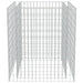 Galvanised steel gabion raised bed with weather-resistant mesh grid, front view