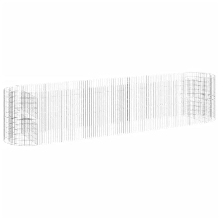 Galvanized iron gabion raised bed with weather-resistant metal mesh and oval shape.