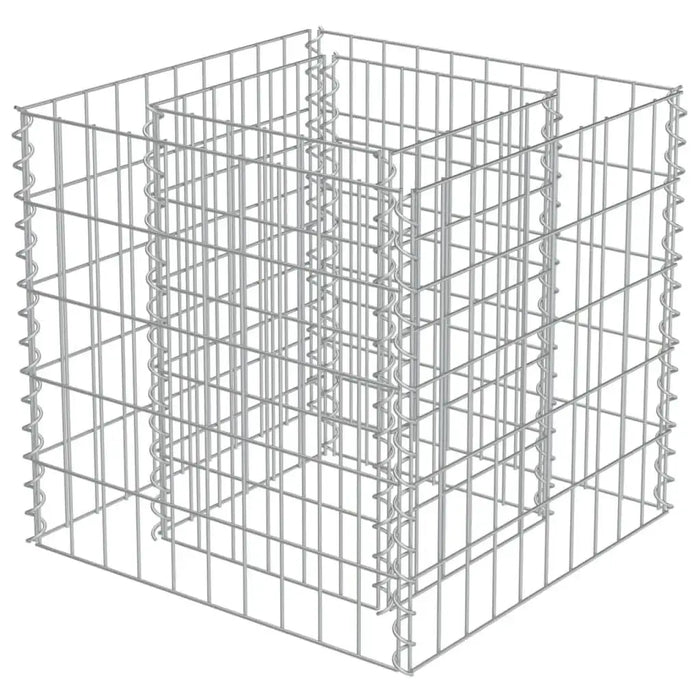 Silver galvanized steel gabion raised bed mesh grid for rock and gravel filling