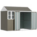 Galvanised Garden Shed with Double Doors in Grey (8 x 6FT) - Little and Giant Explorers Outsunny