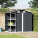 Galvanised Iron Garden Storage Shed – Anthracite | Sliding Doors - Ventilated Design VIDAXL - Little and Giant Explorers vidaXL